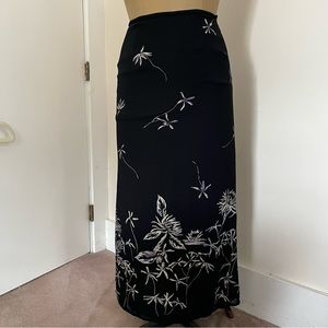 Vintage Ann Taylor Women's Side Slit Floral Maxi Skirt Size 4